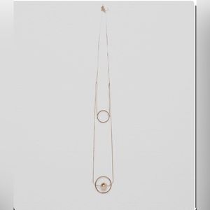 Zara  Long Gold Tone Circular Detail Necklace - NWT